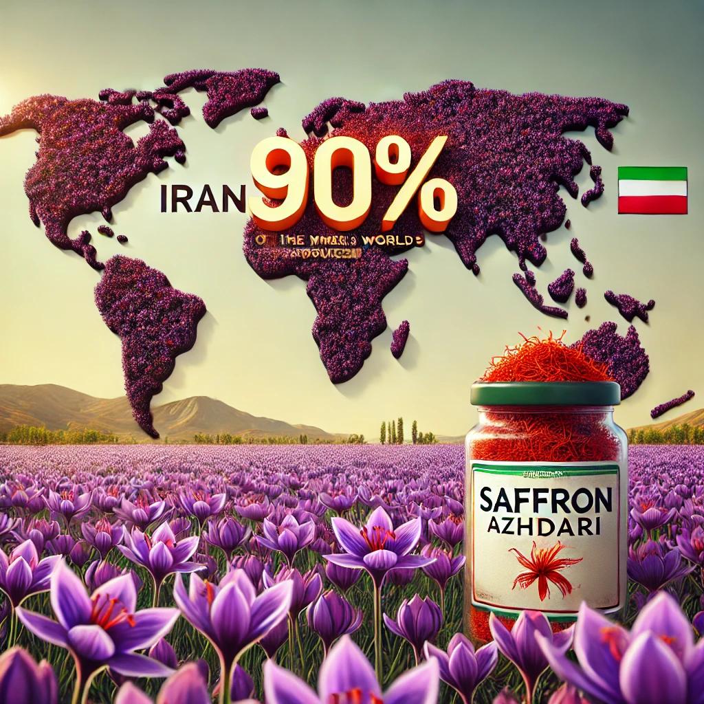 Global saffron trade concept featuring Iranian saffron and international markets